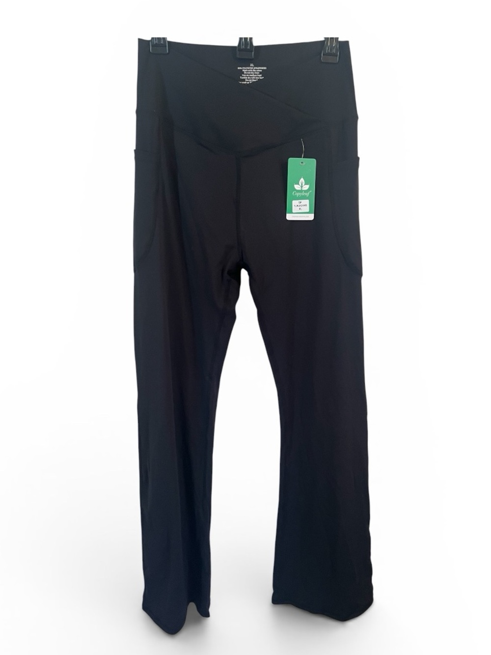 Black High-Waist Yoga Pants with Side Pockets